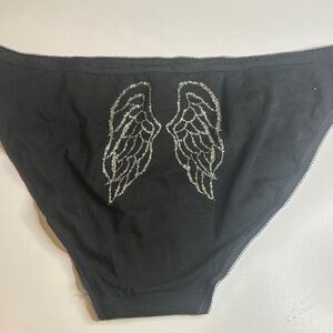 Victoria’s Secret Black Bikini panties with Silver Wing Accent